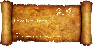 Havelda Irma névjegykártya